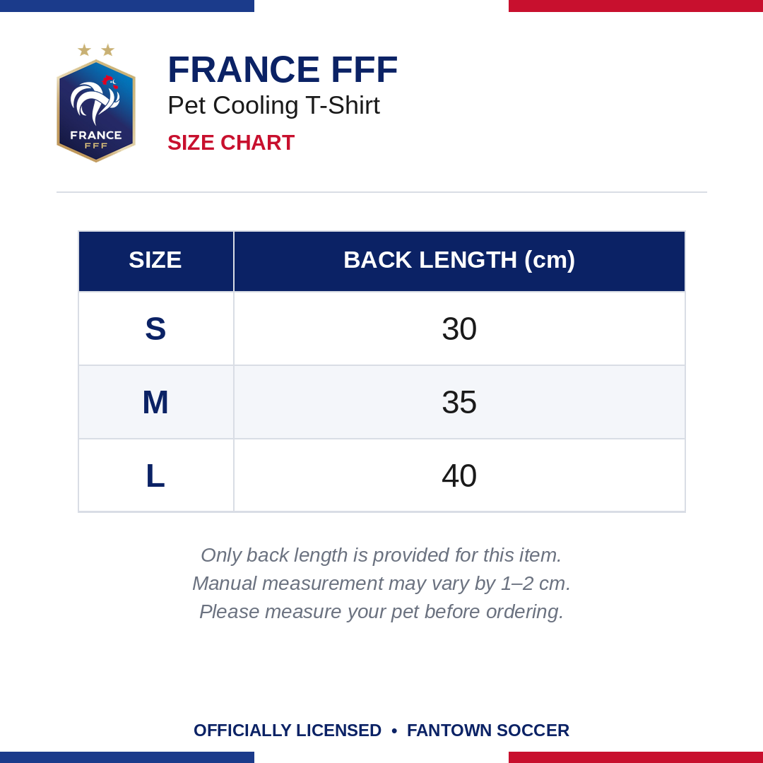 France FFF Pet Cooling T-Shirt